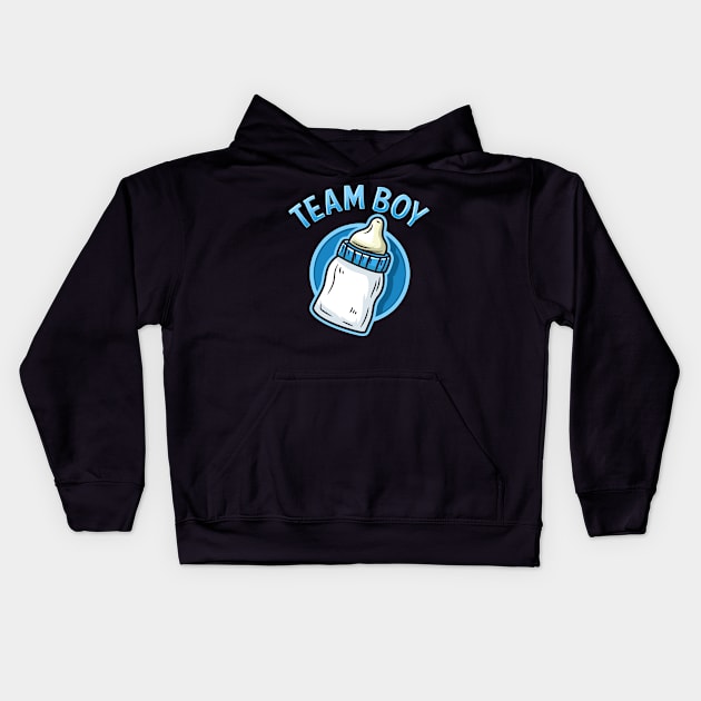 Team Boy - Pregnancy Announcement - Baby Shower Kids Hoodie by biNutz